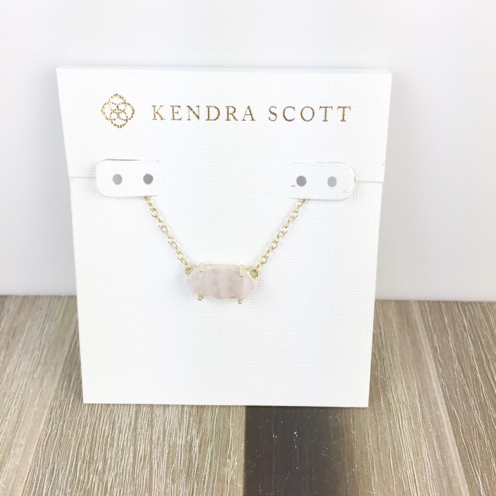 Kendra Scott Ever rose quartz gold necklace